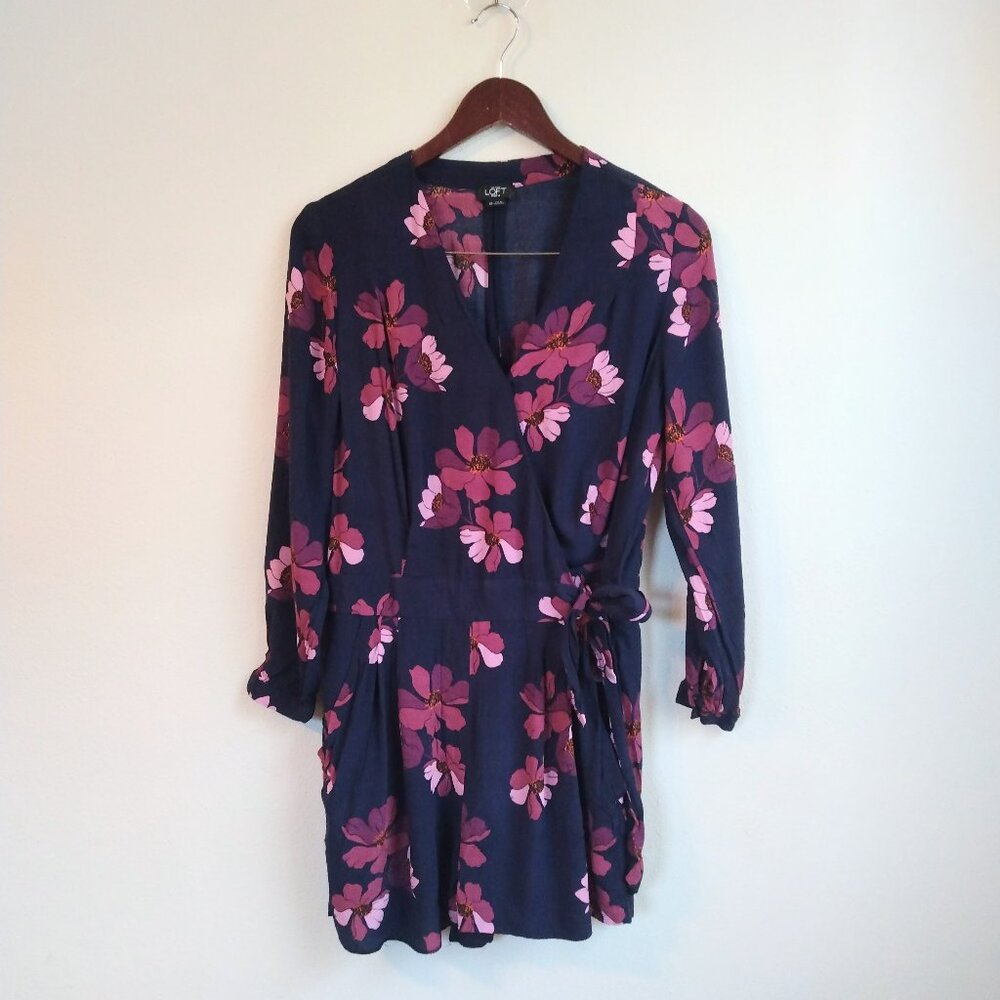 Loft 8P floral wrap romper